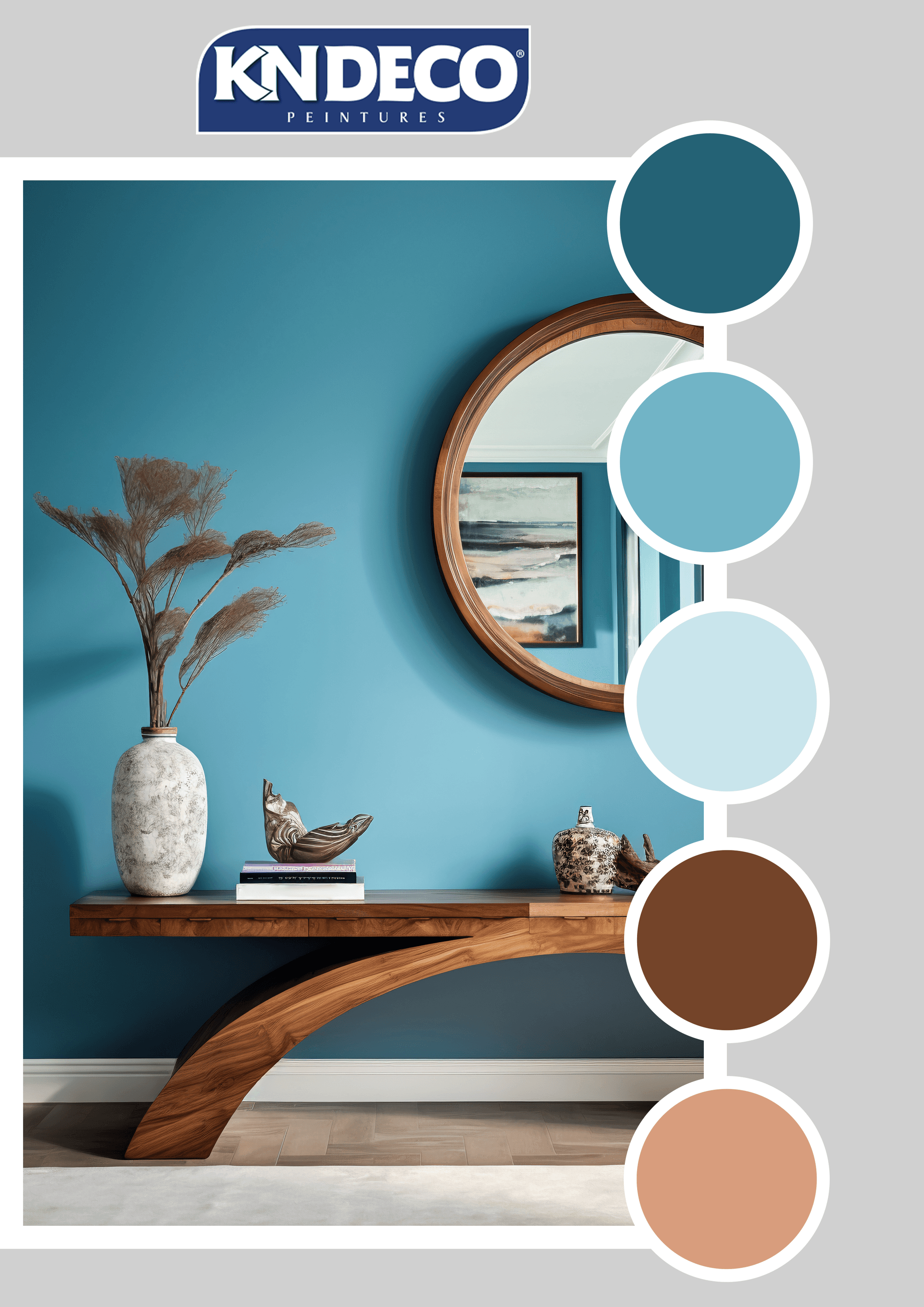 Salon contemporain bleu profond