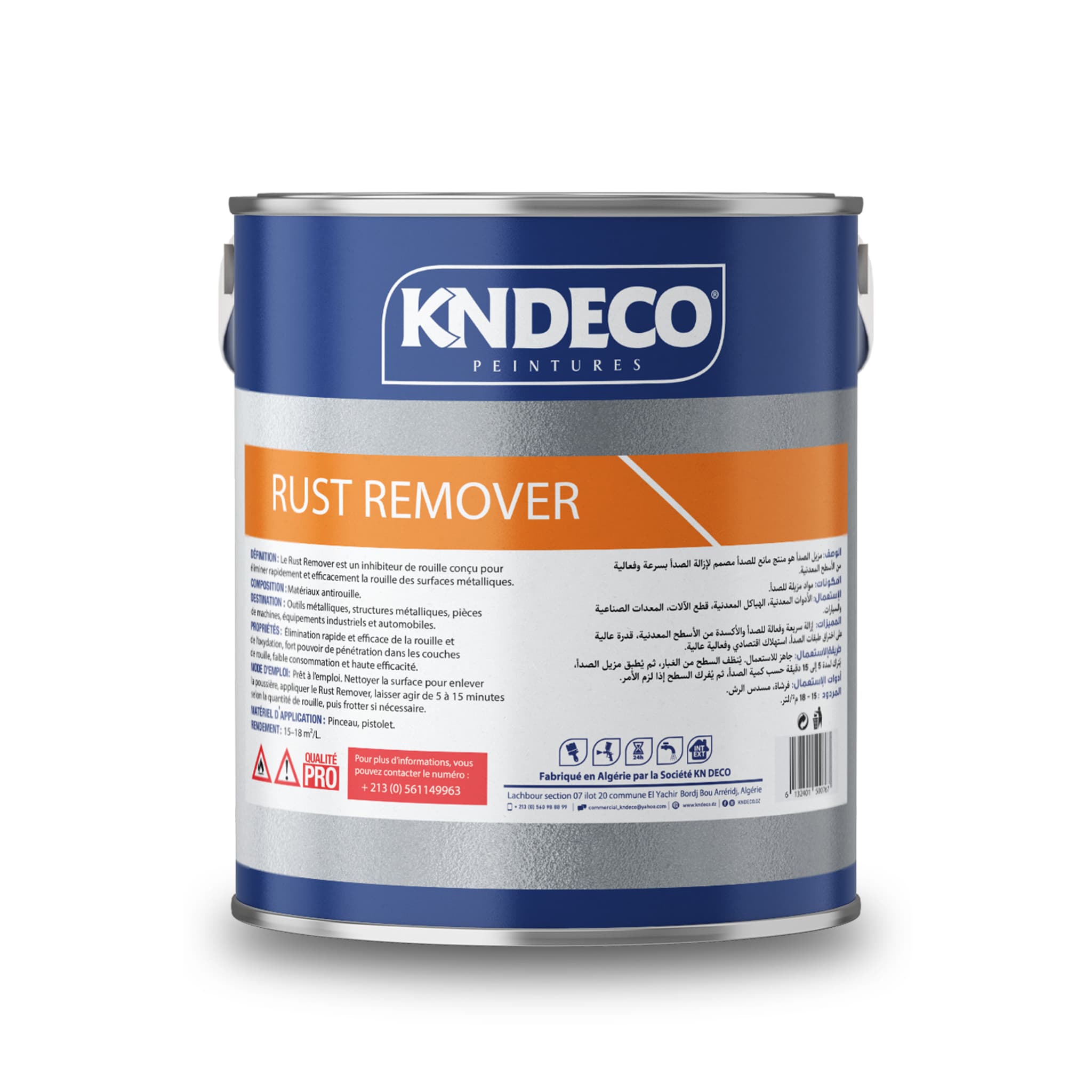 Bidon d'antirouille KNDECO Rust Remover pour le traitement des métaux rouillés