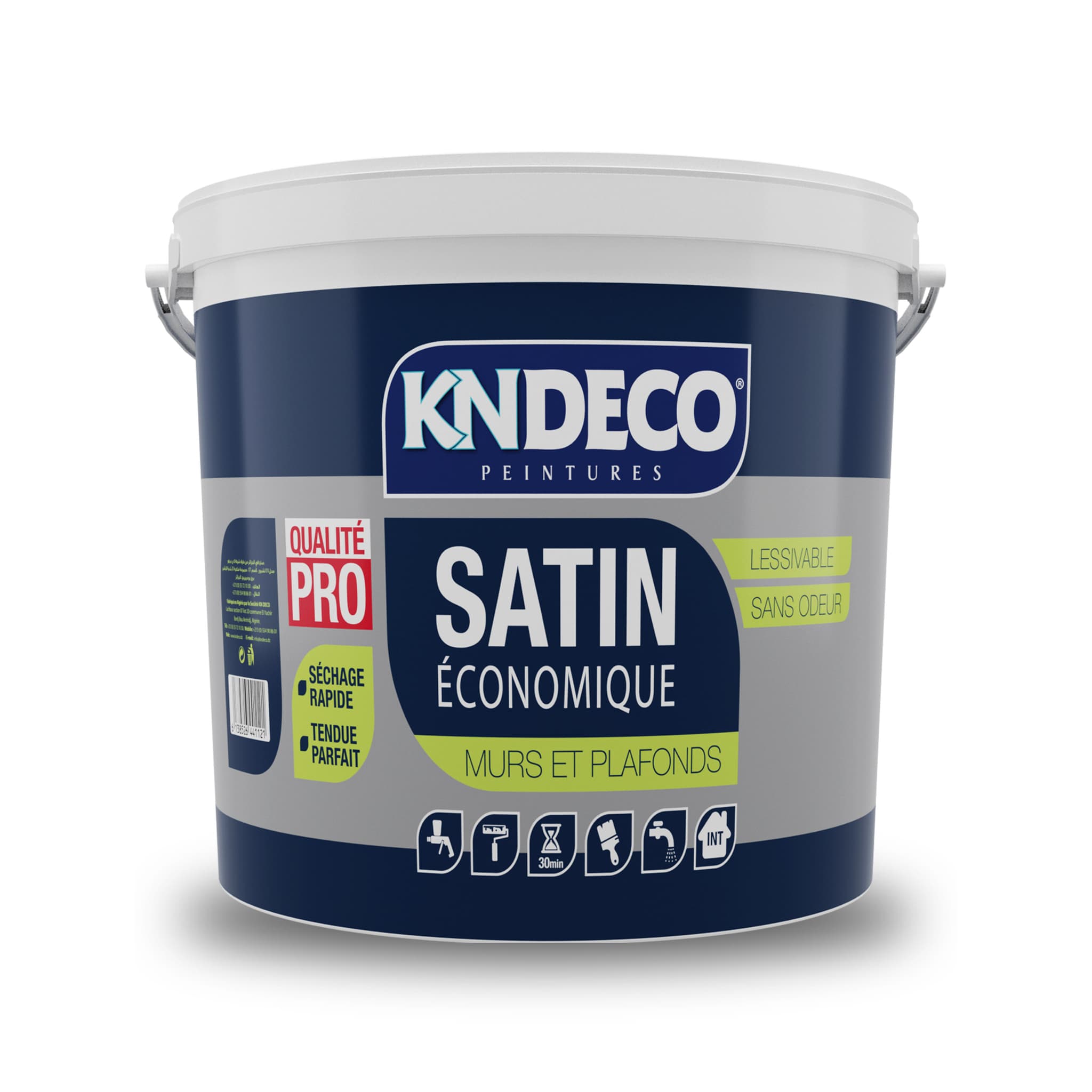 Bidon de peinture acrylique satinée KNDECO Satin Économique pour murs et plafonds