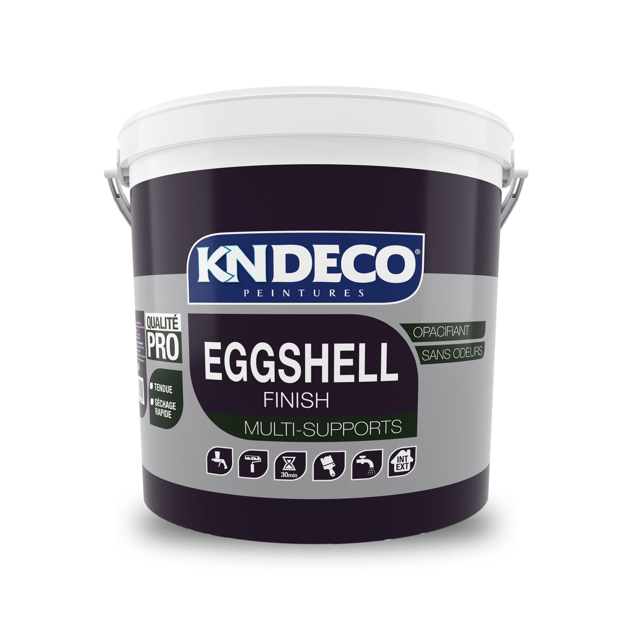 Bidon de peinture acrylique KNDECO Eggshell Finish, finition coquille d'œuf pour murs et plafonds