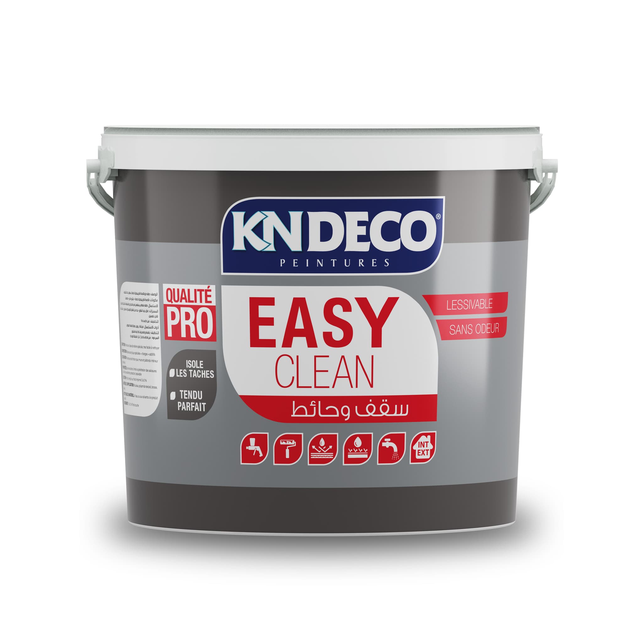 Bidon de peinture lessivable anti-taches KNDECO Easy Clean pour murs et plafonds
