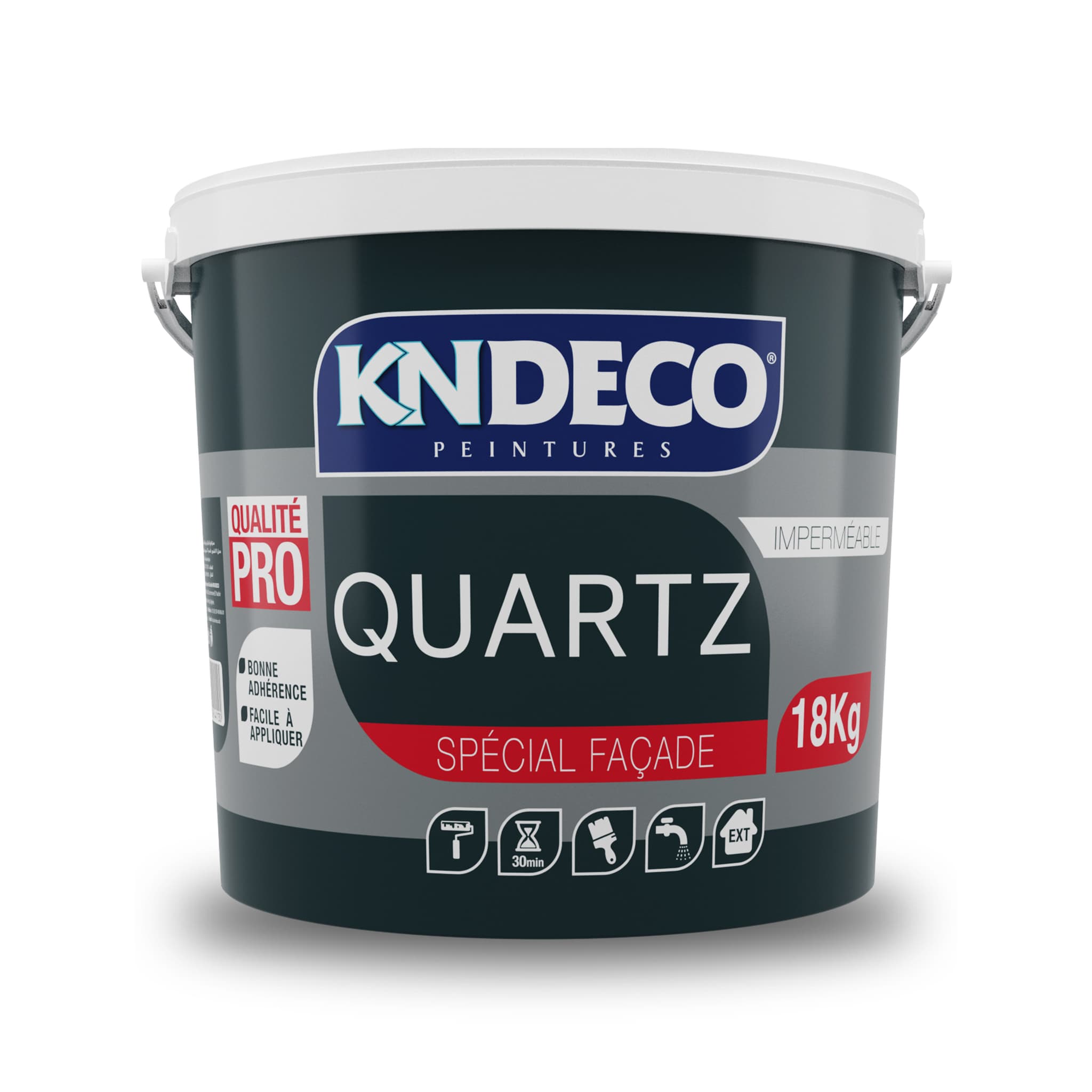 Bidon de peinture façade KNDECO Quartz, élastique et imperméable pour murs extérieurs
