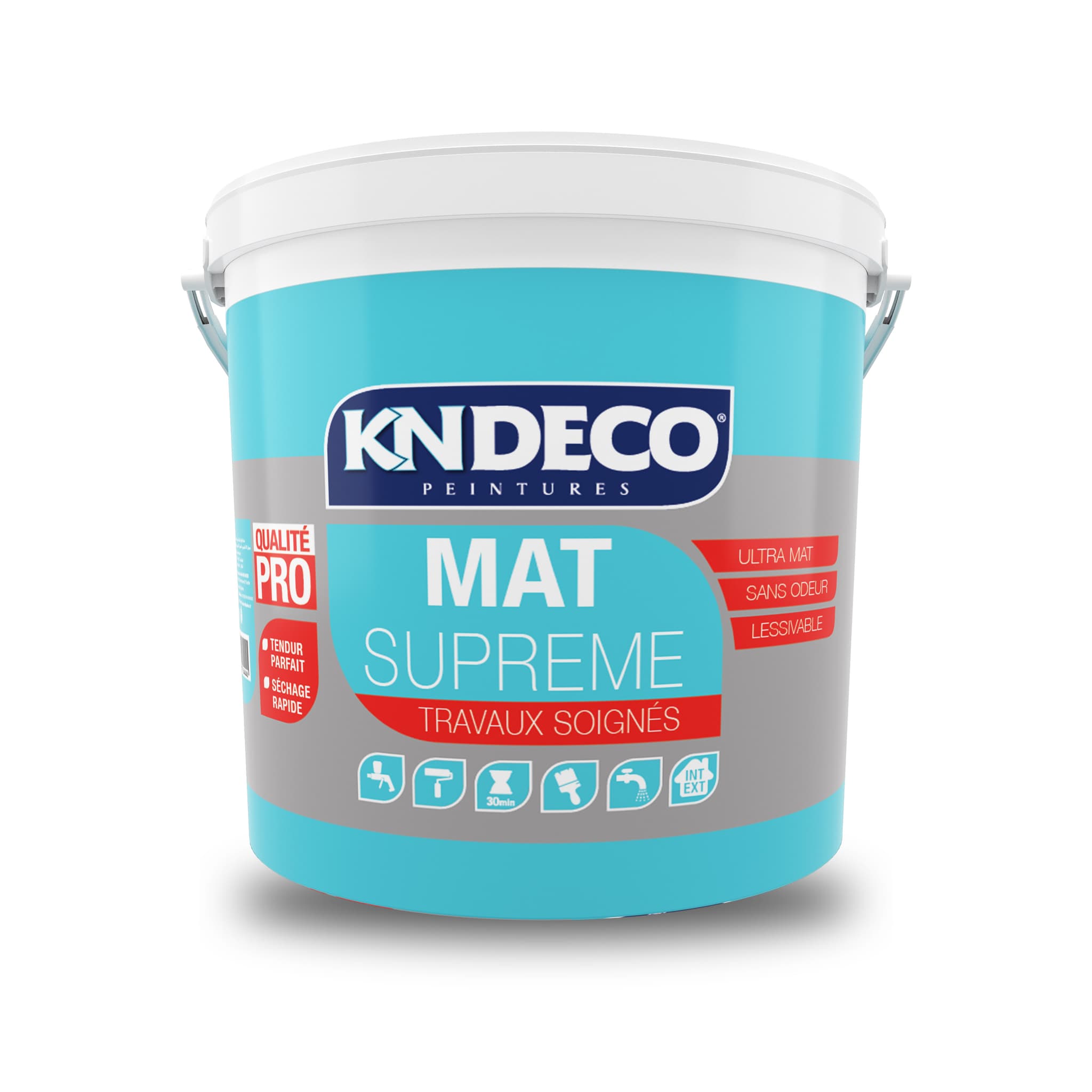 Bidon de peinture mate KNDECO Mat Suprême pour murs et plafonds intérieurs